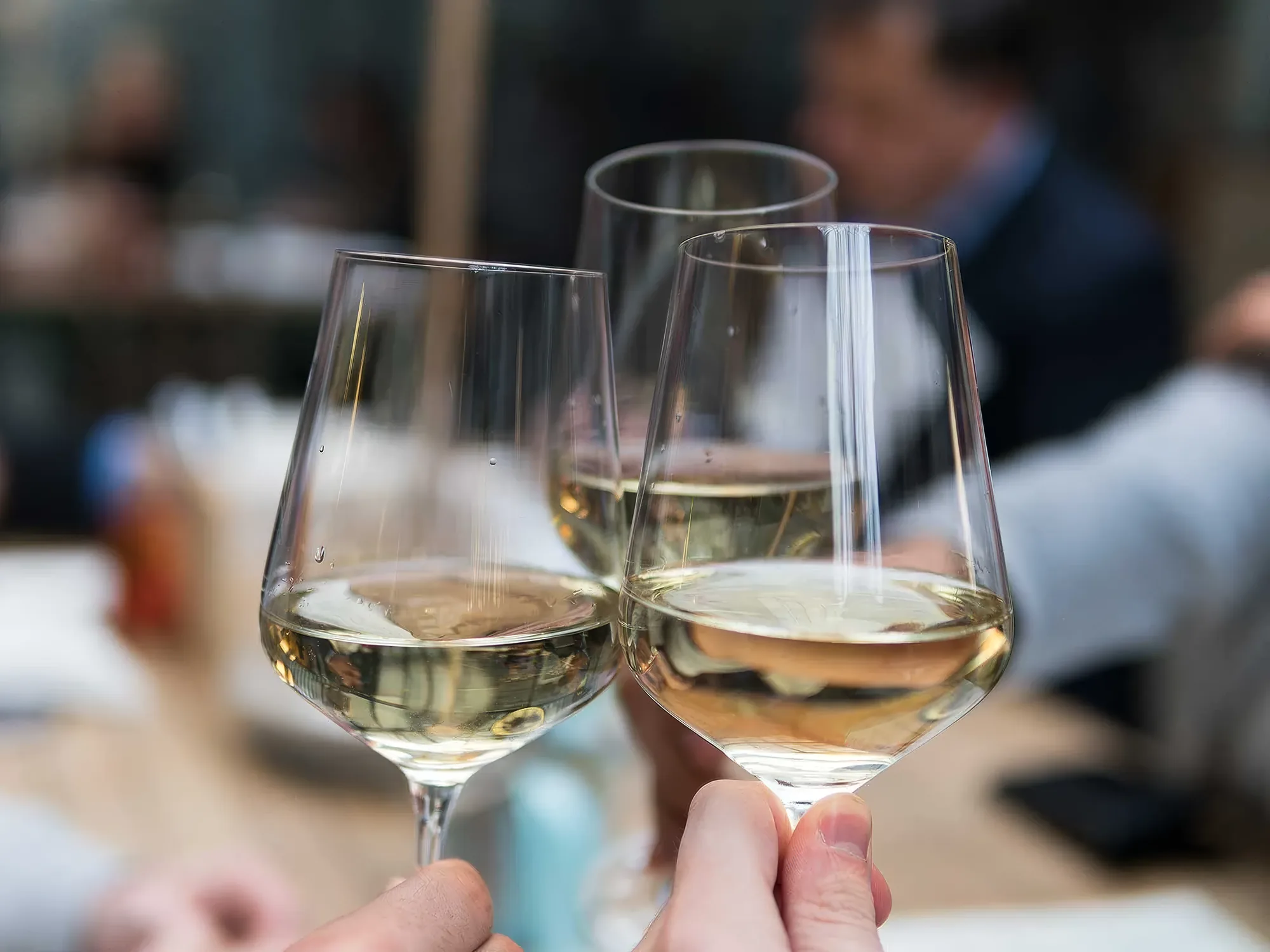 A glass of South Australian white wine