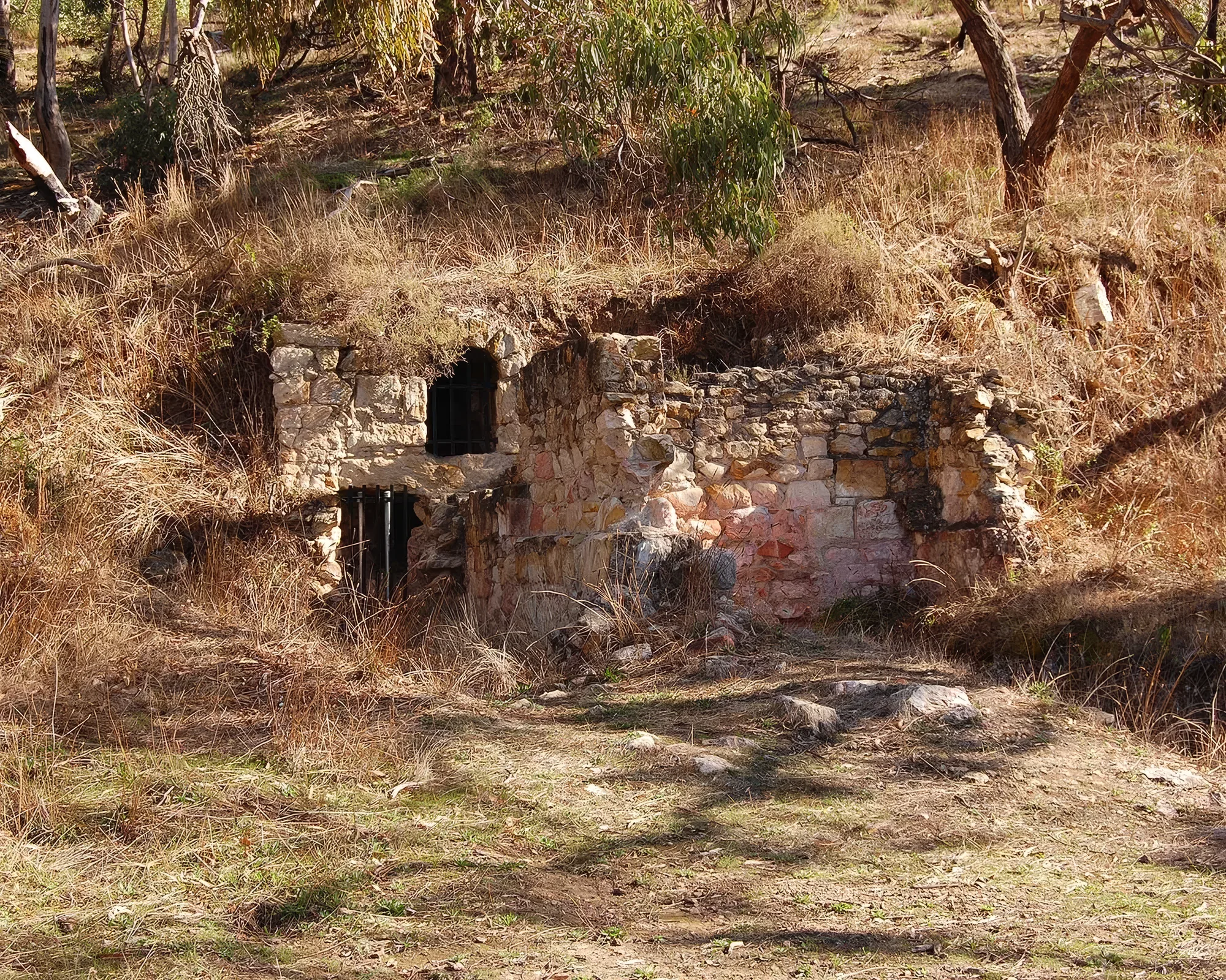 Stone remains of the Talisker mining settlement