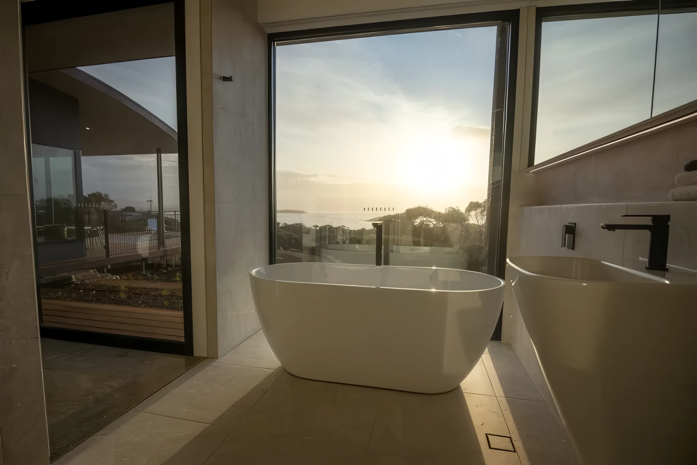 Ensuite bathroom with freestanding bath