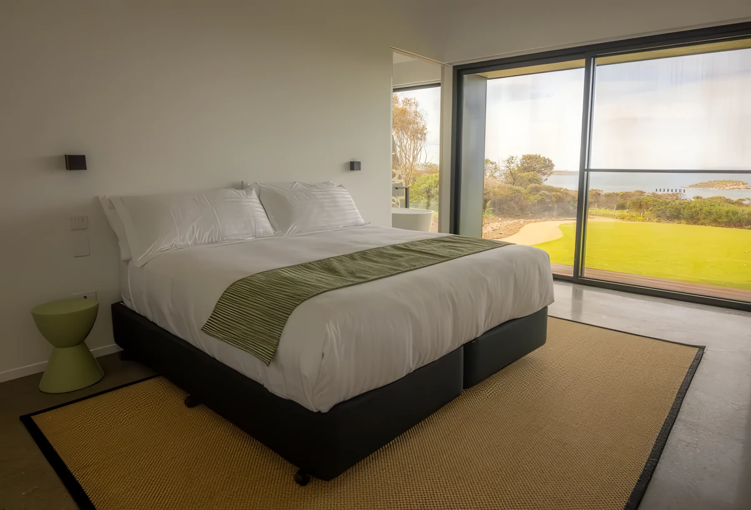 King bedroom with coastal outlook