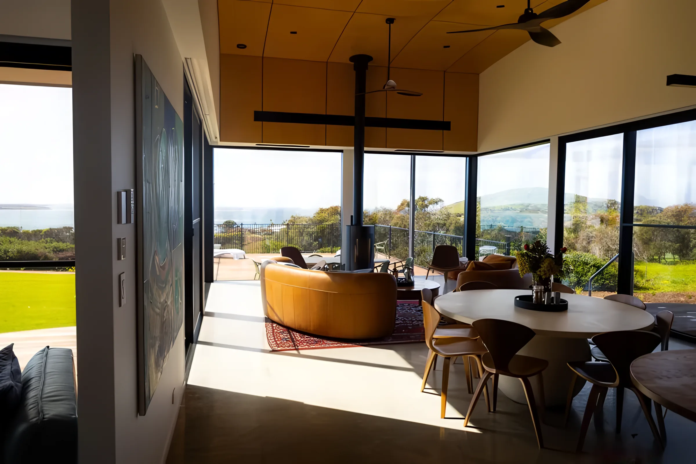 The great room looking through to the deck