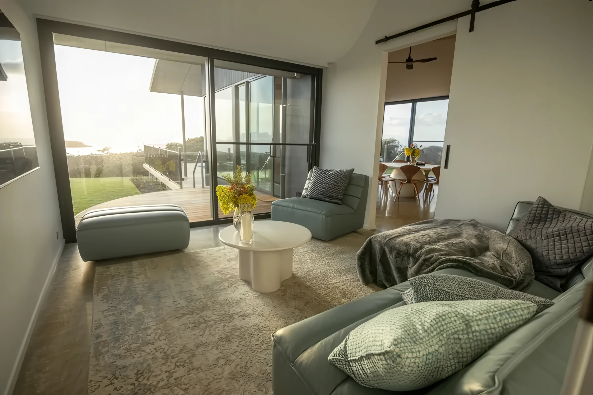 Living area and adjoining bedroom at The Villa