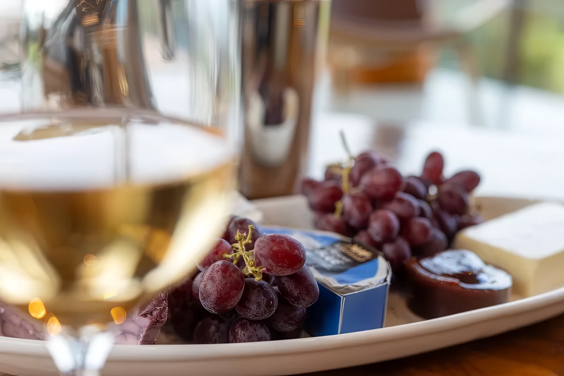 A grazing platter and wine at The Villa